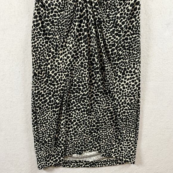 Norma Kamali Womens Reptile Print Bodycon Midi Dress Sz S Ruched Cocktail‎ Event - Picture 9 of 16